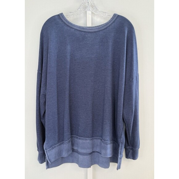 Buffalo David Bitton Blue Faded Pullover Sweatshirt XL Relaxed Fit Layered Hem - Picture 1 of 10